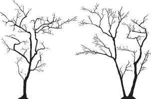 silhouette of tree without leaves vector