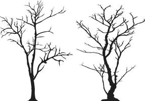 silhouette of tree without leaves vector