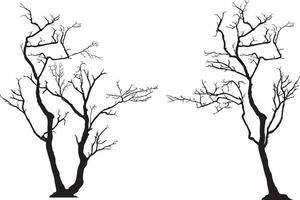 silhouette of tree without leaves vector