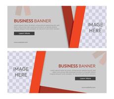 Red abstract corporate business banner template. banner template with image space. Business company template, advertisement, promotion, offer, website. EPS 10 vector