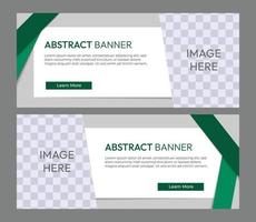 Green abstract corporate business banner template. banner template with image space. Business company template, advertisement, promotion, offer, website. EPS 10 vector