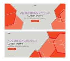 Abstract hexagon banner design. Soft colored hexagon shaped background. Banner template for social media, promotions, offers and website design. EPS 10 vector