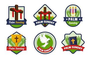 Palm Sunday Label Collection vector