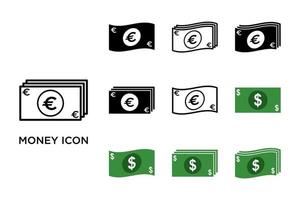 conjunto de iconos de dinero plantilla de diseño vectorial simple y limpio vector