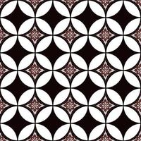 Javanese Batik Kawung seamless pattern with flower vector