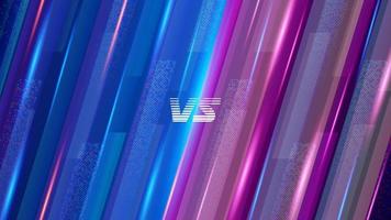 Modern versus background with rays effects on blue and purple color. Vector illustration of battle or competition concept template