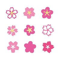 Sakura cherry flower blossom set vector