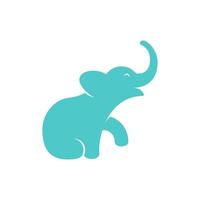 logotipo de vector de cría de elefante aislado. signo de ternero mamut sobre un fondo blanco. plantilla de logotipo de tienda infantil