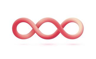 3d gradient liquid shape like infinity symbol. Isolated vector illustration