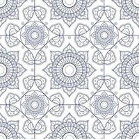 Mandala seamless pattern vector. A symmetrical round blue ornament. Ethnic draw