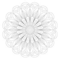 Mandala line vector. A symmetrical round monochrome ornament. Coloring vector