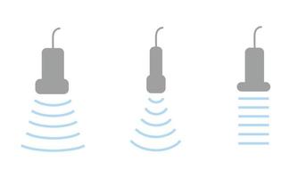 Three Ultrasound Transducer Including Curvilinear Cardiac and Linear Probe vector