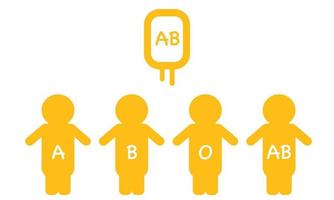 AB Blood Group of Plasma and Platelets. The Universal Donor on White Background vector