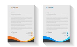 Professional and modern corporate business letterhead design with blue and yellow color vector