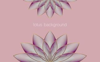 Lotus Banner Template, Purple Flower of Life. Sacred Geometry. Symbol of Harmony and Balance. Sign of purity. Chakra Yoga design vector isolated on old pink background