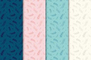 Abstract botanical pattern design set vector