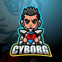Cyborg mascot esport logo design vector
