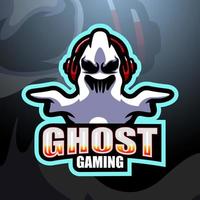 Ghost gaming mascot esport logo design vector