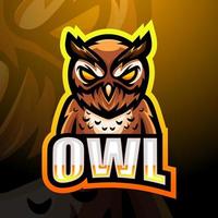 Owl mascot esport logo design vector