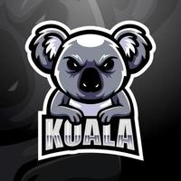 Koala mascot esport logo design vector