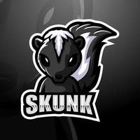 Skunk mascot esport logo design vector