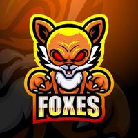 Fox mascot esport logo design vector