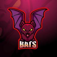 Bat mascot esport logo design vector