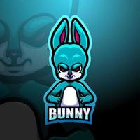 Bunny mascot esport logo design vector