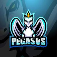 Pegasus mascot esport logo design vector
