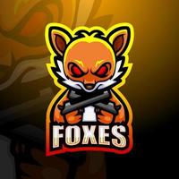 Fox gunner mascot esport logo design