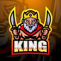 King mascot esport logo design vector