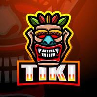 Tiki mask mascot esport logo design vector