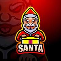 diseño de logotipo de esport de mascota de santa claus vector