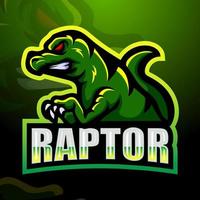 Raptor mascot esport logo design vector