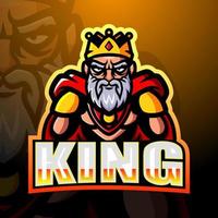 King mascot esport logo design vector