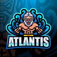 Atlantis mascot esport logo design vector