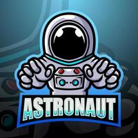 diseño de logotipo de esport de mascota de astronauta vector