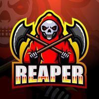 Reaper skull mascot esport logo design vector