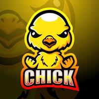 Chicks mascot esport logo design vector