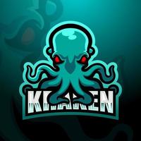 diseño de logotipo de esport de mascota kraken vector