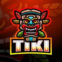 Tiki mask mascot esport logo design vector