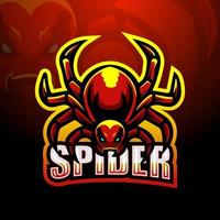 Spider mascot esport logo design vector