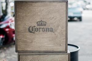 Minsk, Belarus, February 2022 - box with mexican Corona photo