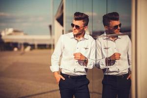 casual young man outdoors photo