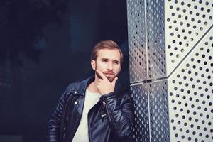 young man in leather photo
