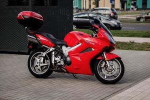 Minsk, Belarus, February 2022 - Honda VFR , red motorcycle photo