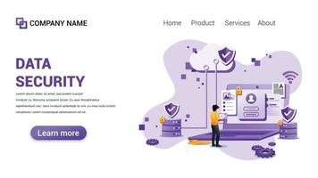 Data security Illustration for Web, web interface, website, web graphic Template vector fully editable Design