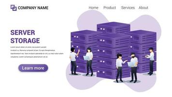 Server storage Illustration for Web, web interface, website, web graphic Template vector fully editable Design