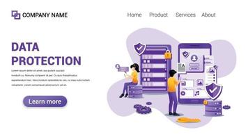 Data protection Illustration for Web, web interface, website, web graphic Template vector fully editable Design