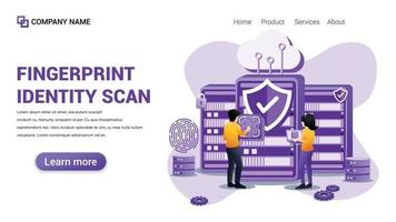 Fingerprint Identity scan Illustration for Web, web interface, website, web graphic Template vector fully editable Design